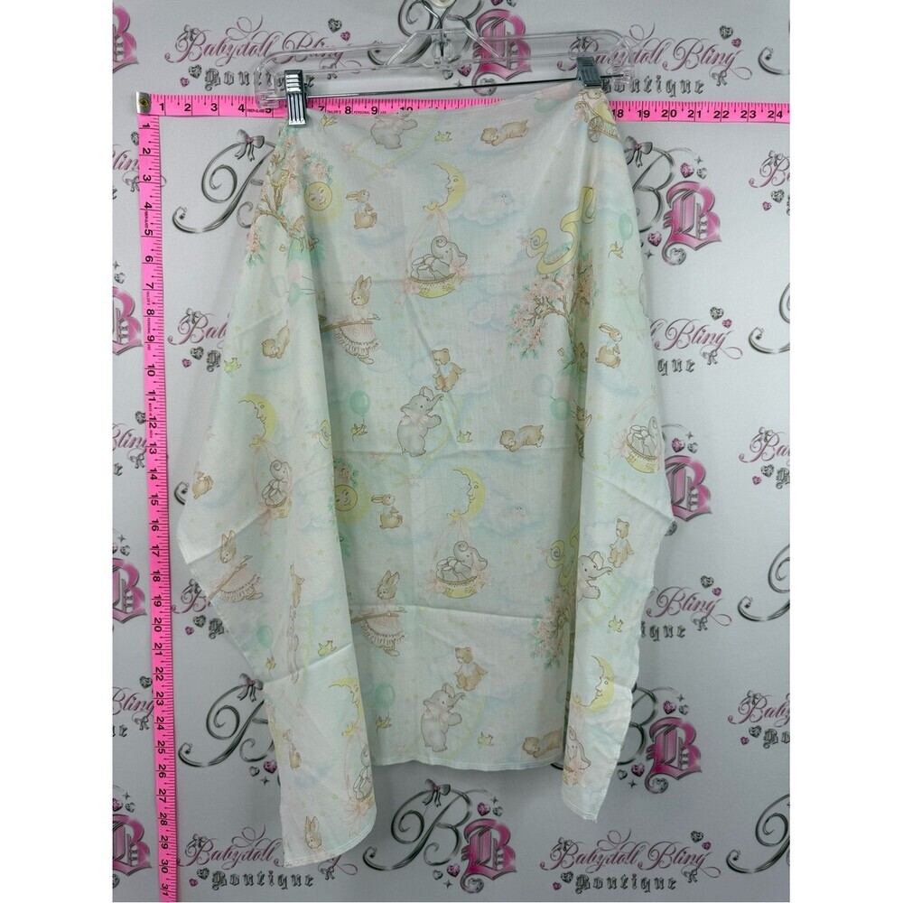 Vintage fabric thin bears Baby Dreamtime Blanket - Pastel Yellow & Mint